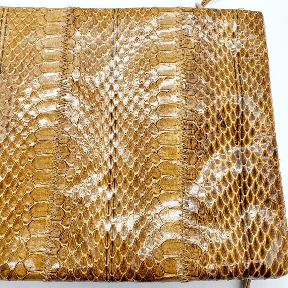 Clemente Brown Snakeprint Faux Leather Detachable Strap Shoulder Bag - Picture 7 of 11